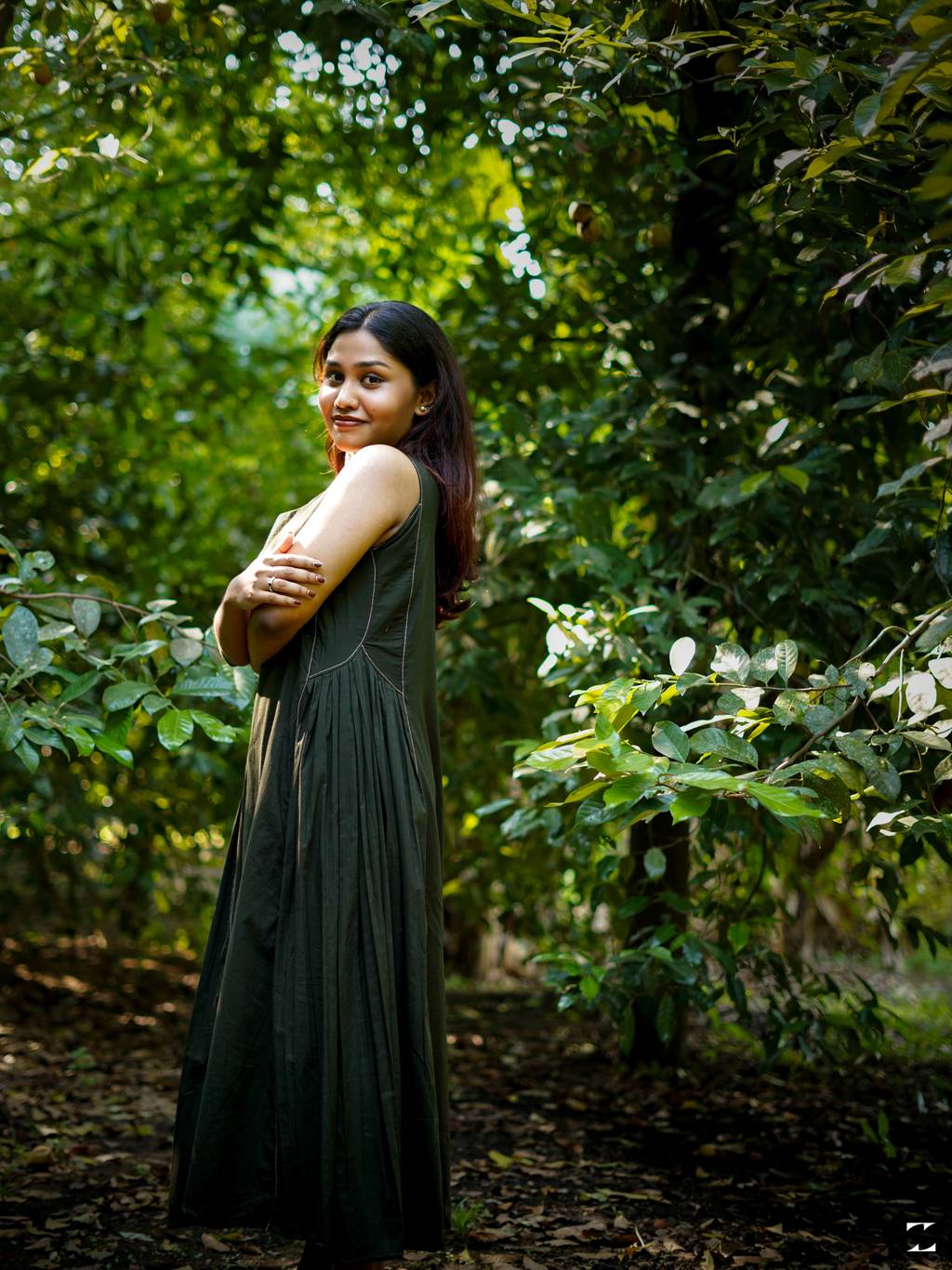 Forest green dress – view 4
