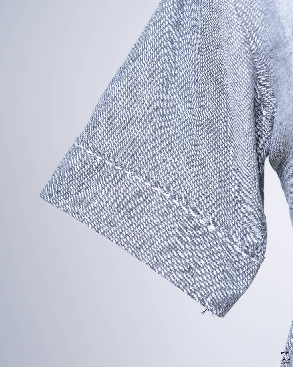 Grey plain kadhi shirt – view 2