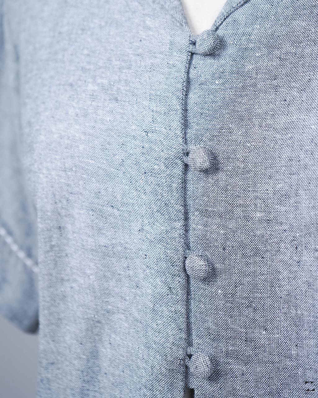 Grey plain kadhi shirt – view 3