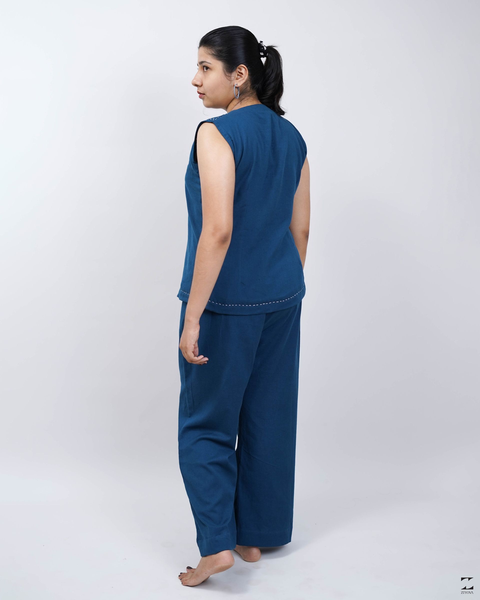 Indigo sashiko Co-ord Set – view 4