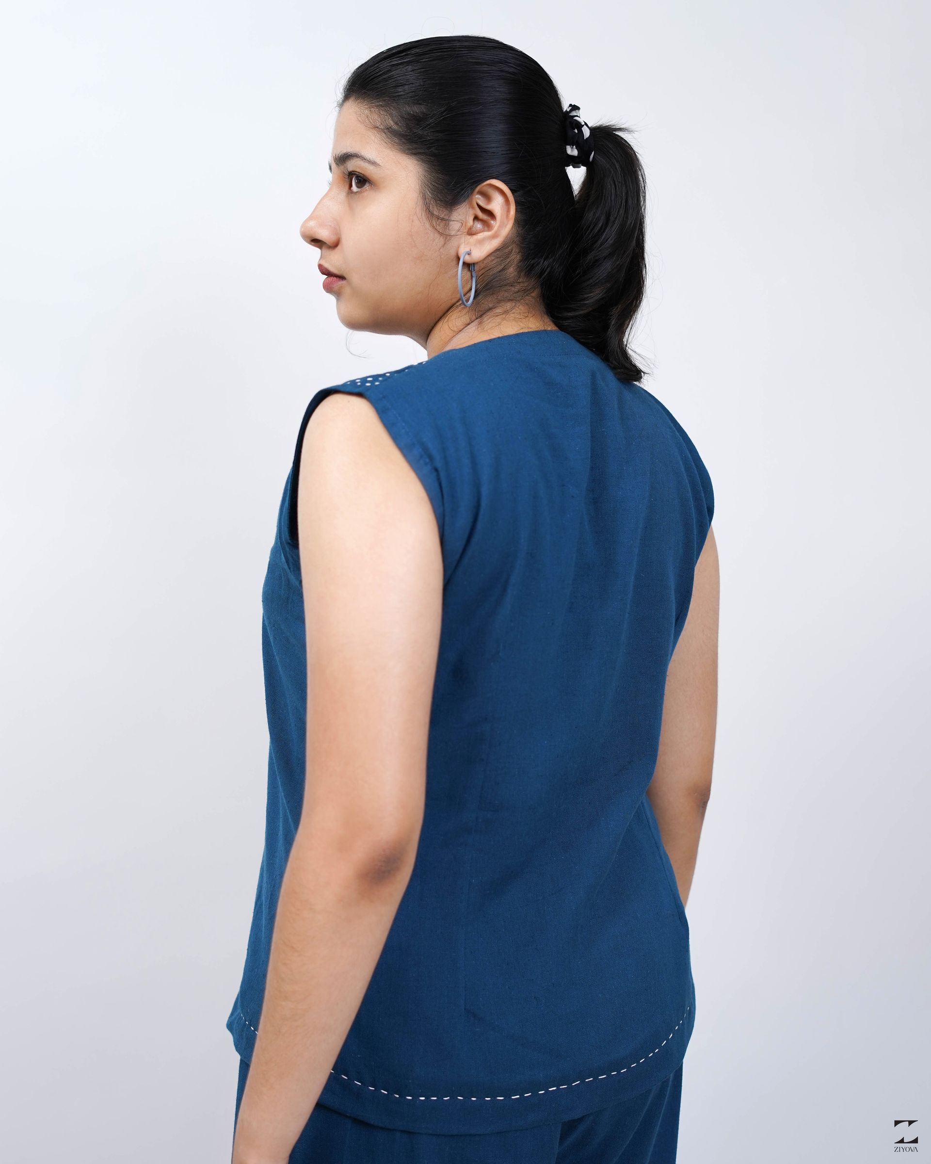 Indigo sashiko Co-ord Set – view 5