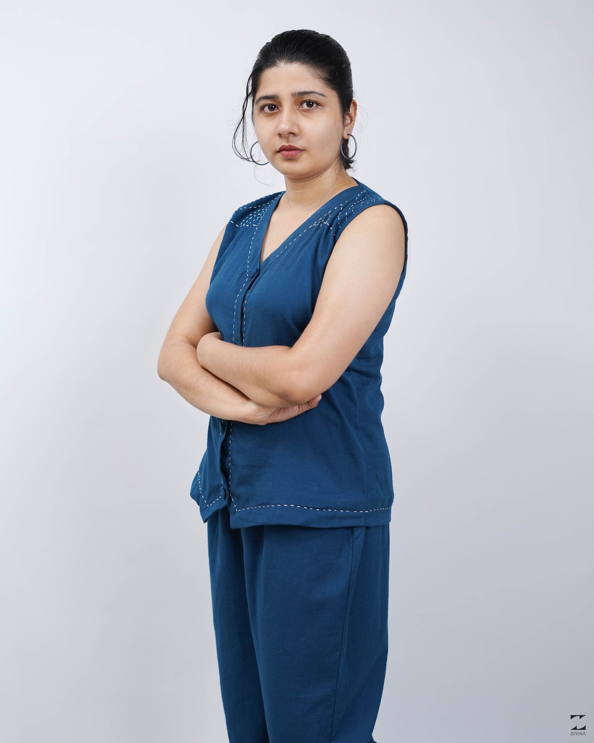 Indigo sashiko Co-ord Set – view 6