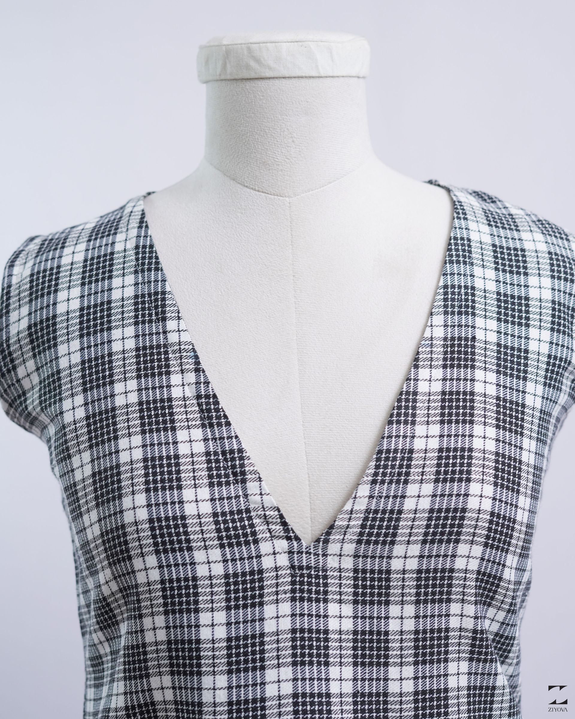 Woven twist check dress – view 3