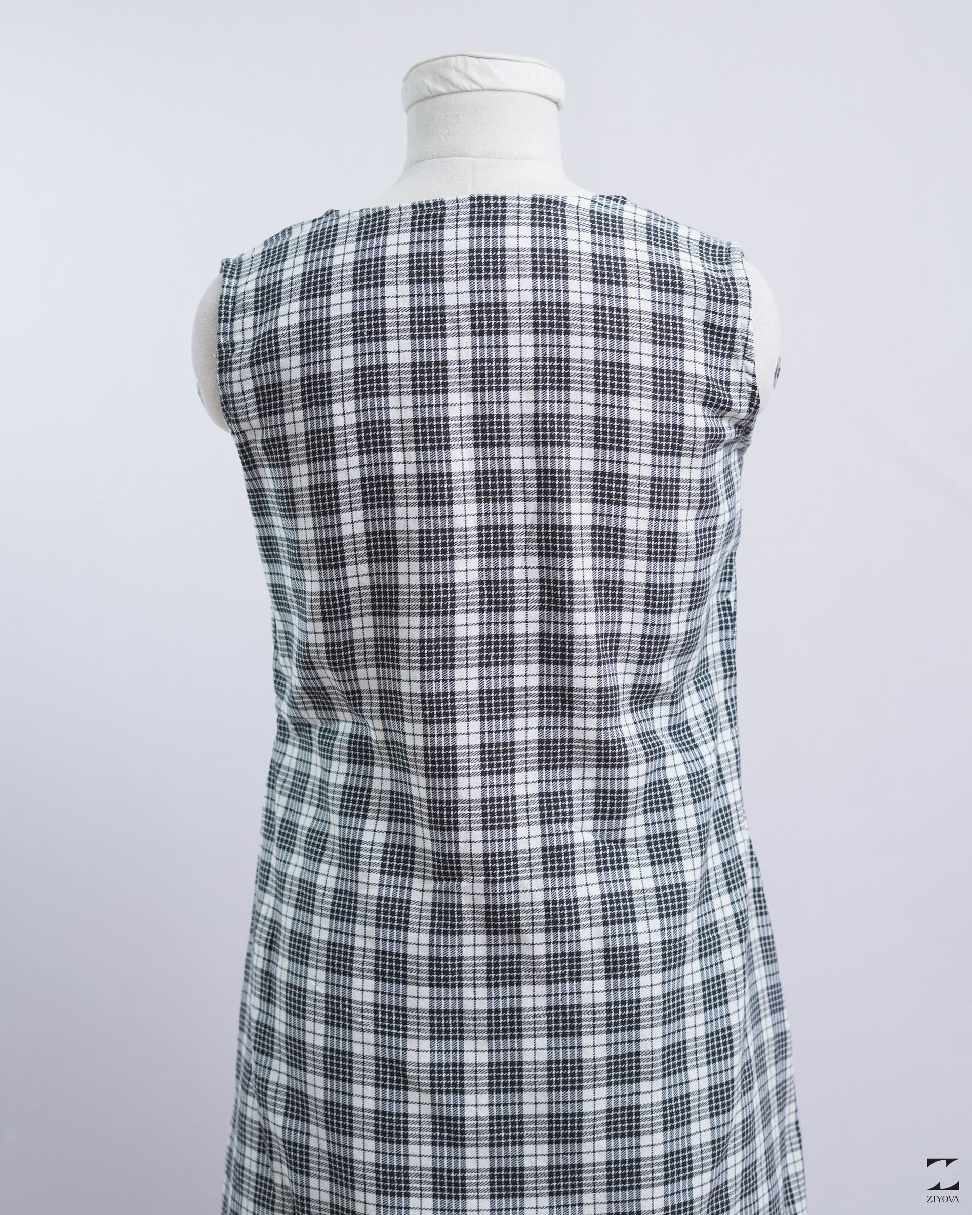 Woven twist check dress – view 4
