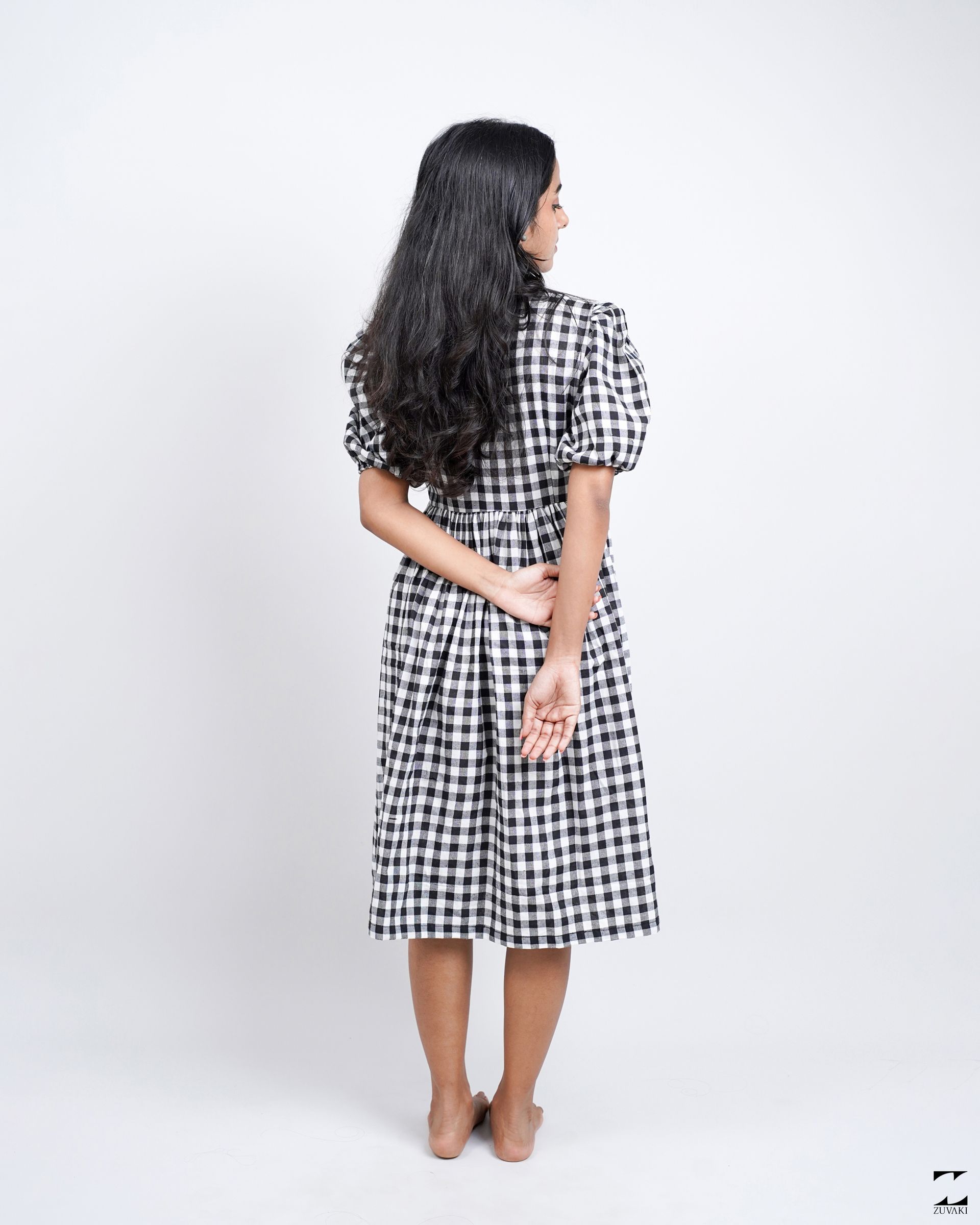 Gingham warp dress – view 6