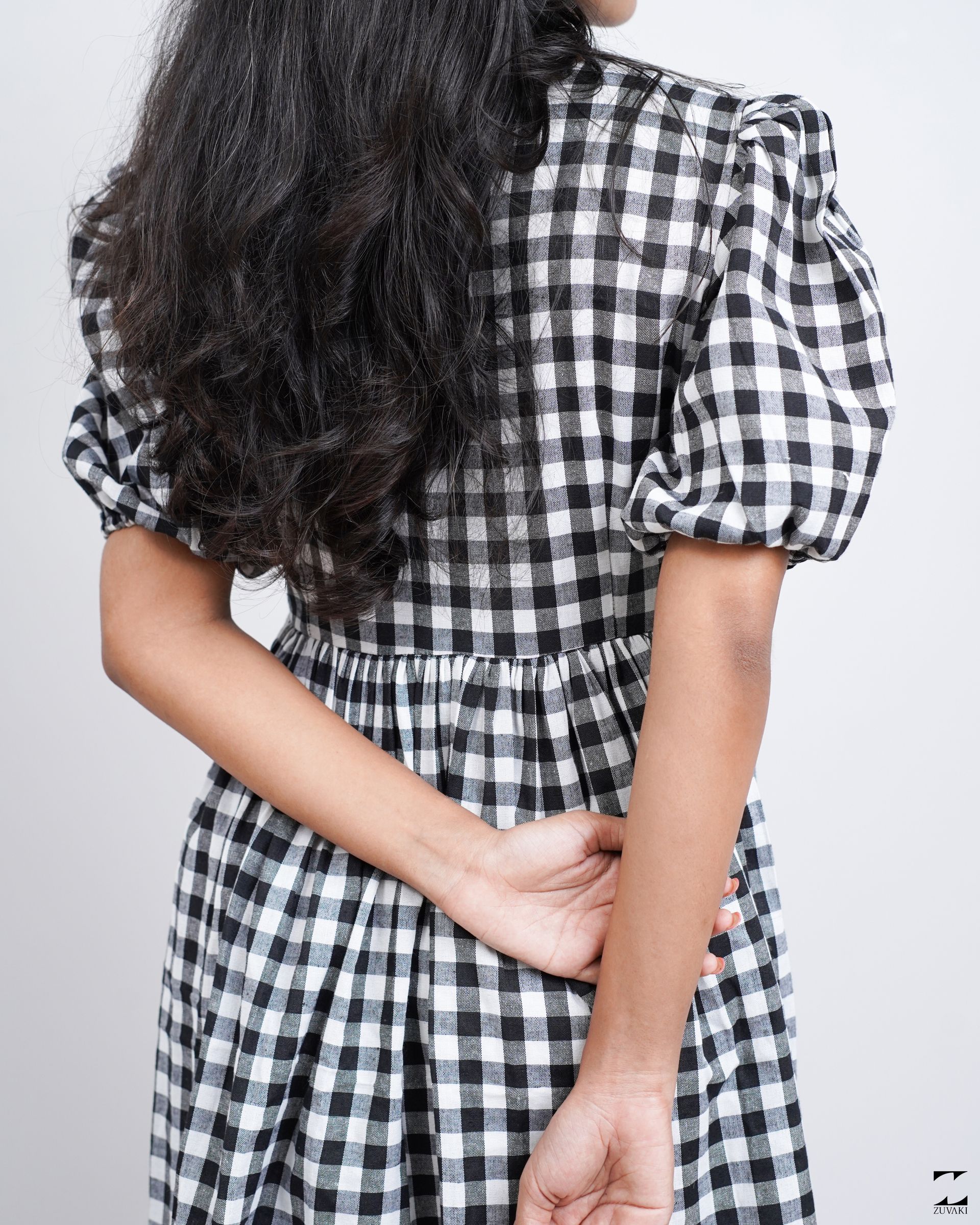 Gingham warp dress – view 7