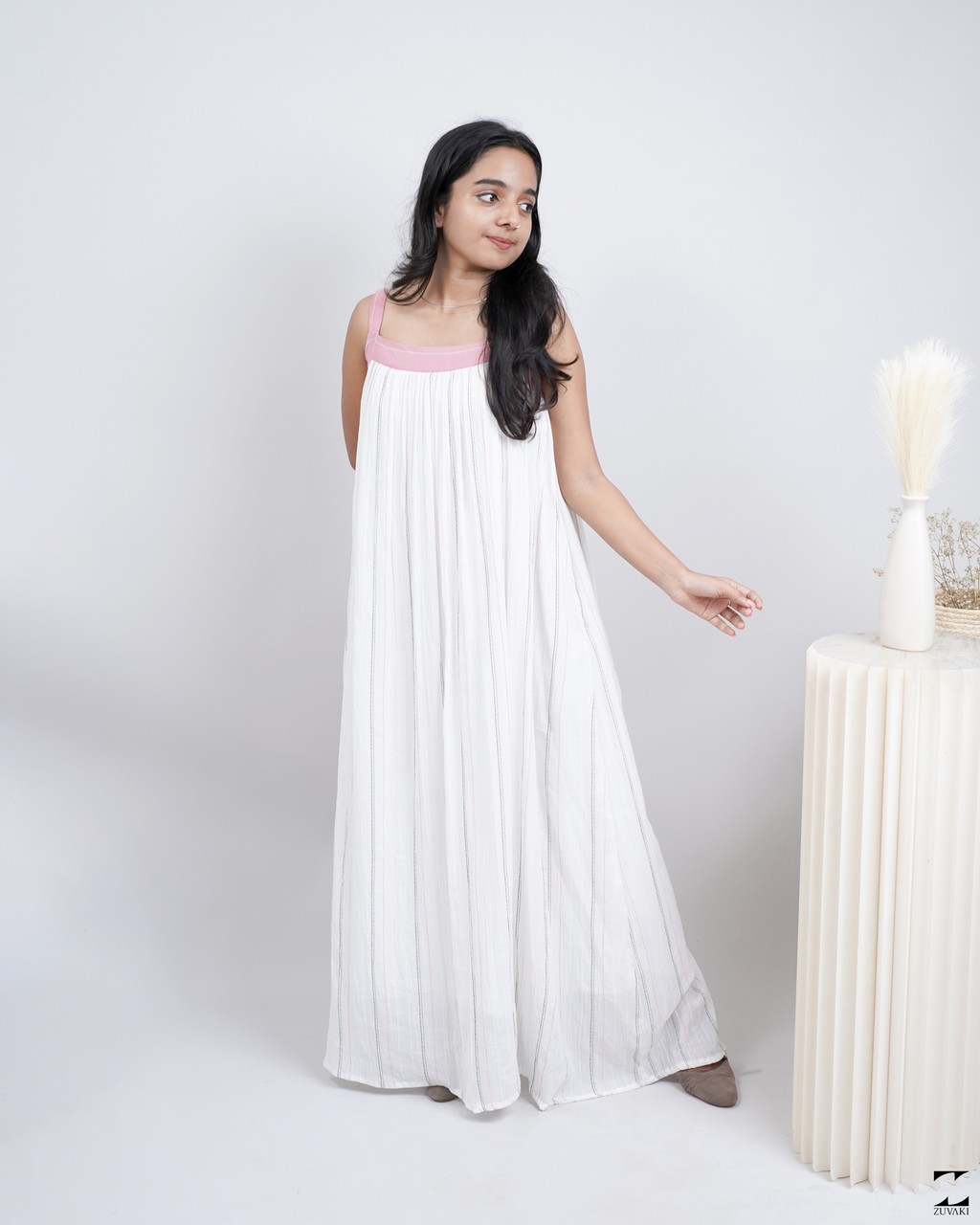 Pink salt long dress – view 3
