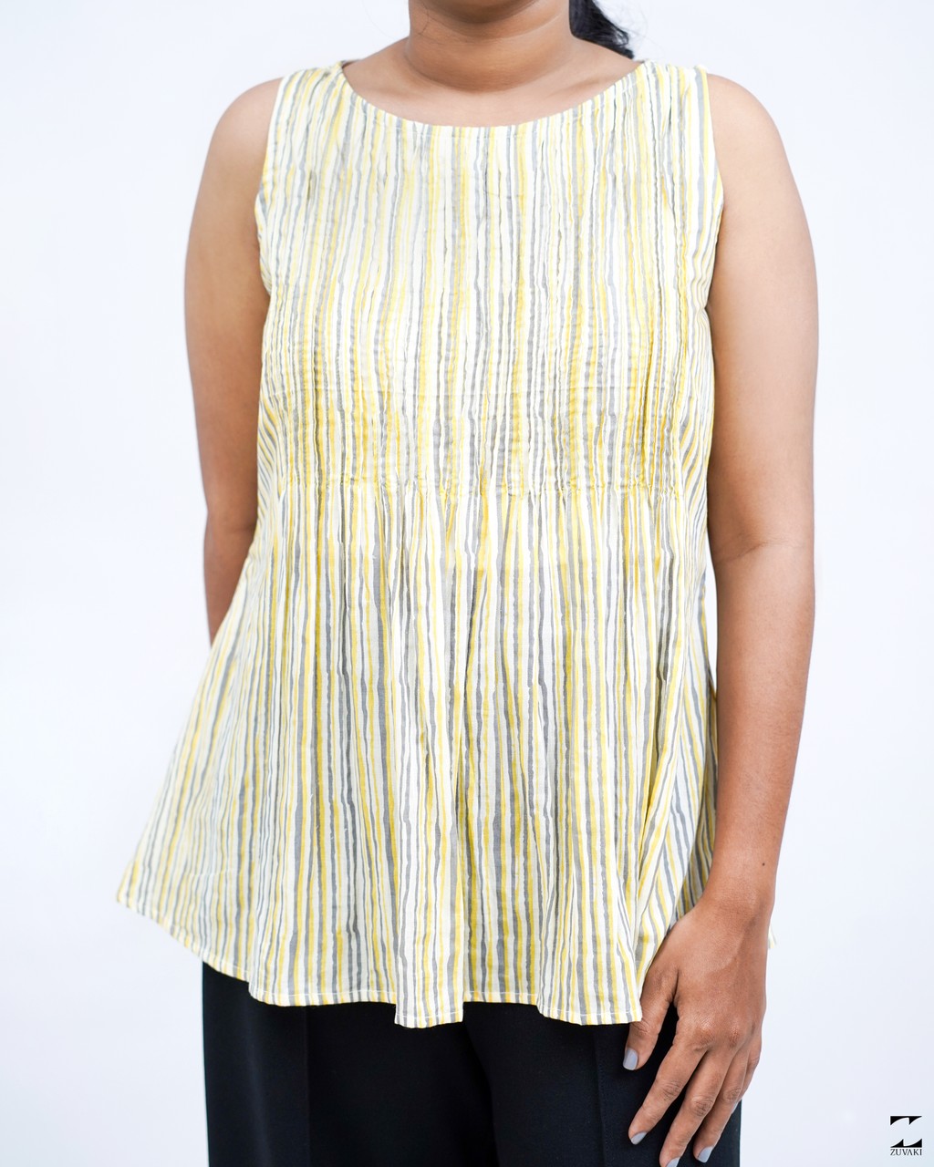 Lemon strip dress – view 1