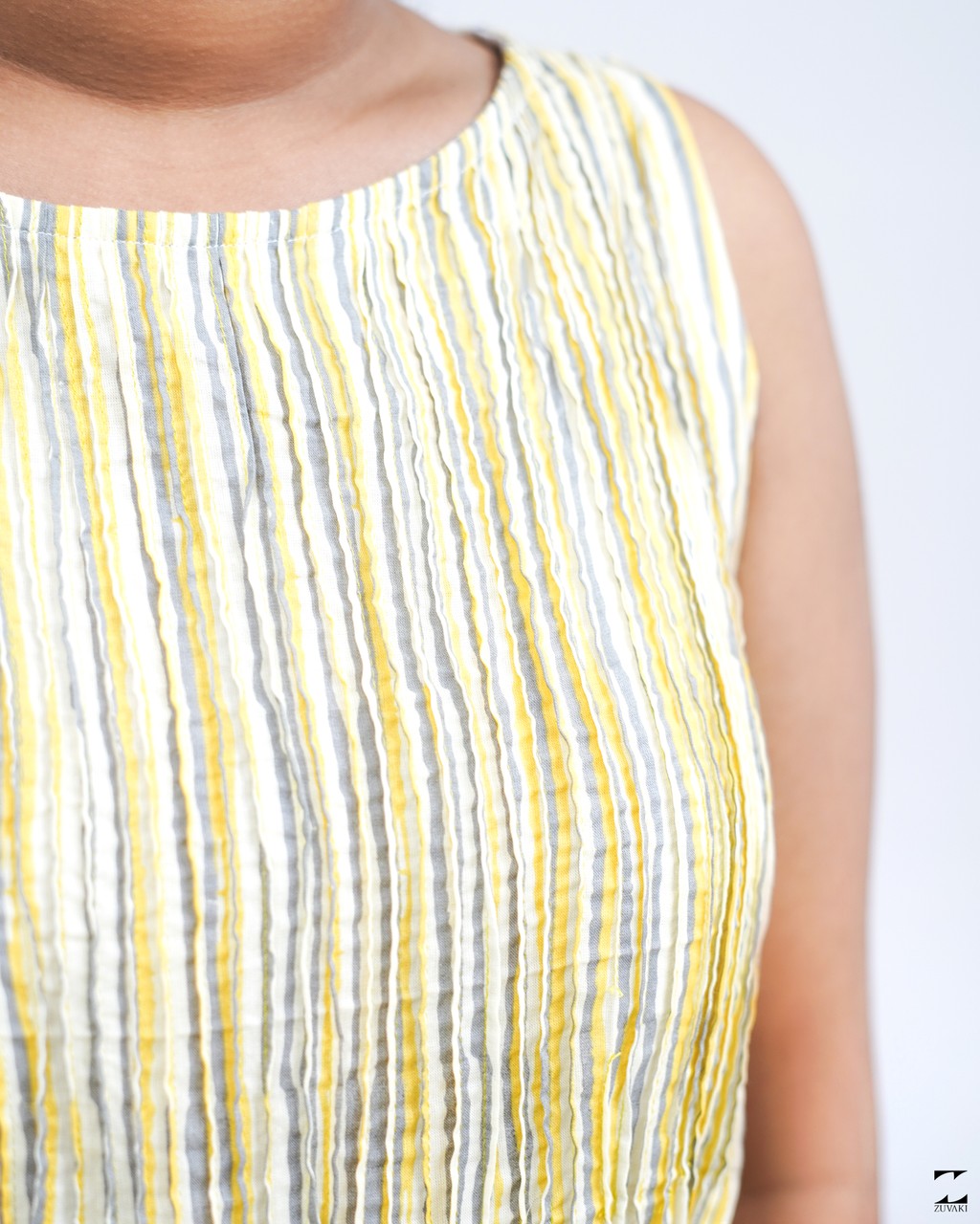 Lemon strip dress – view 2