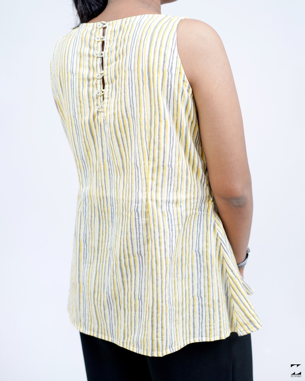 Lemon strip dress – view 3